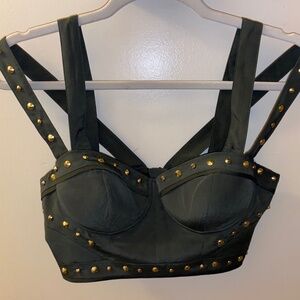 Guess studded Army green bustier